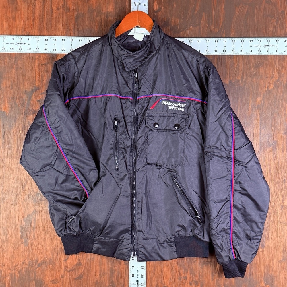 BF GOODRICH Tires Jacket Cafe Racer Insulated Pinstripes Coat Vintage Adult Medi